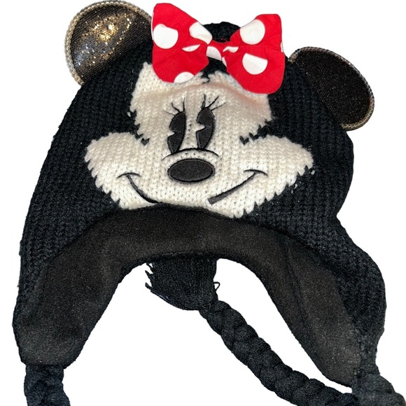 Disney Minnie Mouse black beanie with bow winter hat - Picture 2 of 4